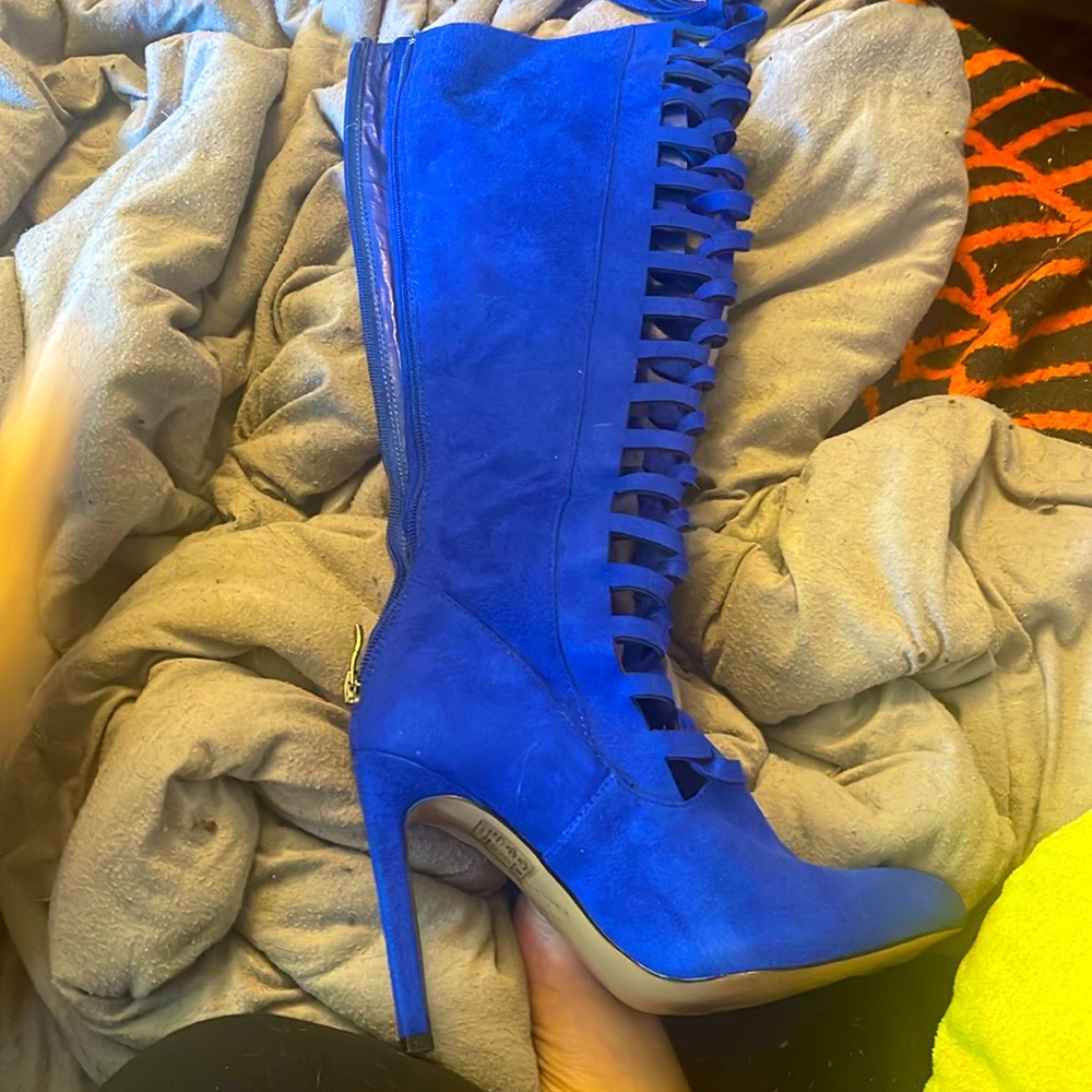 Chelsea & Zoe blue suede